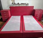 Lederen boxspring, Huis en Inrichting, Slaapkamer | Bedden, Ophalen, Overige materialen, Gebruikt, 180 cm