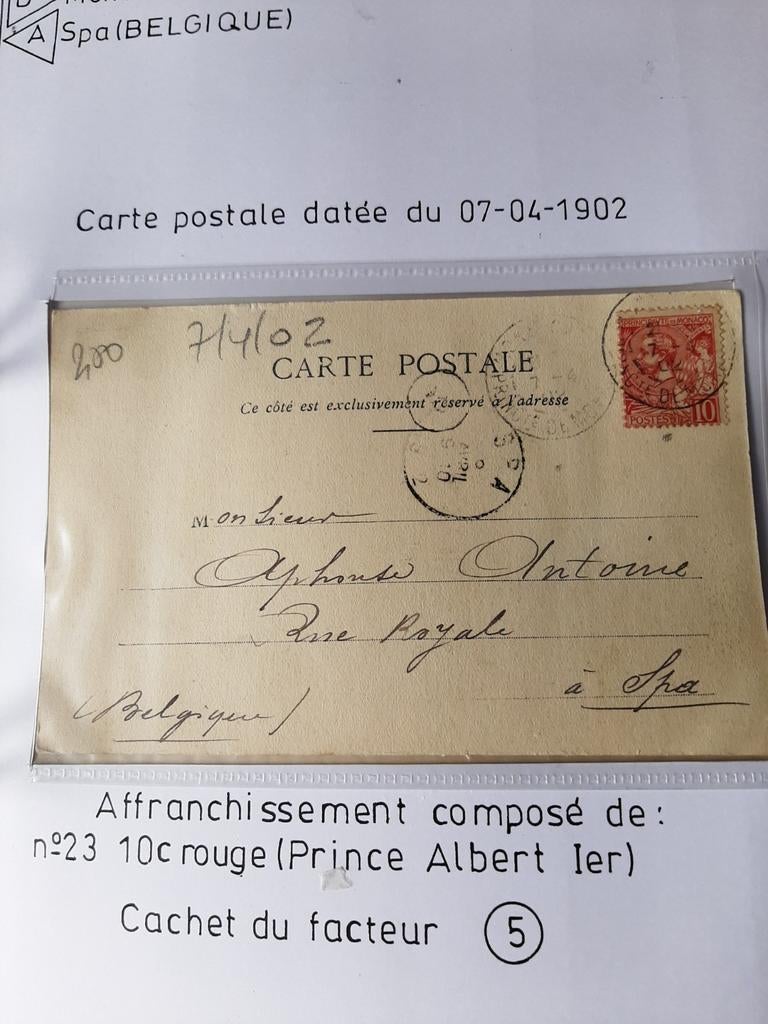 Lot de cartes postales de Monaco 1902, Enlèvement ou Envoi