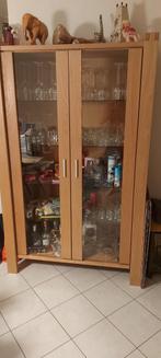 Eiken vitrine kast, Ophalen, Zo goed als nieuw