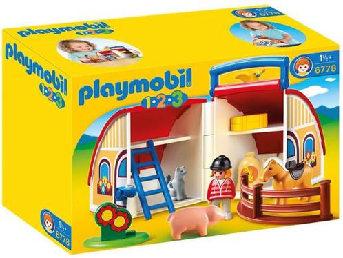 Playmobil 1.2.3. Meeneem Boerderij - 6778, Kinderen en Baby's, Speelgoed | Playmobil, Zo goed als nieuw, Complete set, Ophalen of Verzenden
