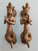 Koppel Oosterse messing/bronzen deurgrepen., Antiek en Kunst, Ophalen of Verzenden, Brons