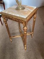 Oude polychroom tafel met marmer blad, Ophalen