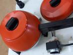 Vintage seventies elektrische fondue pannen oranje pannetjes, Maison et Meubles, Enlèvement ou Envoi