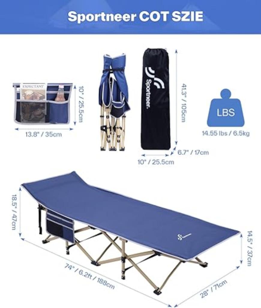 Lit de camping pliable | Nouveau, Neuf, -, -, Sportneer