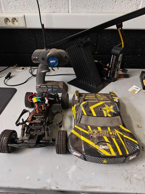 Losi mini rockstar 1/16 SCT, Hobby en Vrije tijd, Modelbouw | Radiografisch | Auto's, Gebruikt, Auto offroad, Elektro, Schaal 1:16