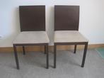 2 vintage design stoelen gemerkt onderaan Ceccotti F., Ophalen, Hout, Twee, Bruin