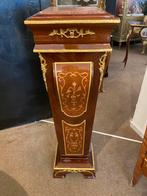 Marqueterie staander zeer mooi met brons en marmer blad, Huis en Inrichting, Woonaccessoires | Zuilen en Pilaren, Ophalen, Gebruikt