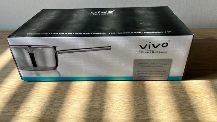 Vivo steelpan 16 cm - NIEUW, Huis en Inrichting, Keuken | Potten en Pannen, Nieuw, Kookpan of Snelkookpan, Inox, Inductieplaat