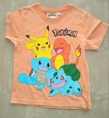  Mooie licht oranje t-shirt Pokémon, maat 122 beschikbaar voor biedingen