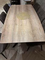 Eettafel houtlook + 6 stoelen, Enlèvement, Comme neuf