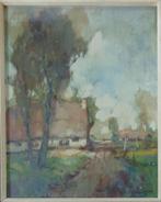 HENRI JOSEPH PAUWELS / BOERDERIJ / OLIEVERF DOEK / 67x57cm, Antiek en Kunst, Kunst | Schilderijen | Klassiek, Ophalen of Verzenden