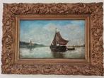 Olieverfschilderij  "Uitvarende zeilboot", Antiek en Kunst, Kunst | Schilderijen | Klassiek, Ophalen