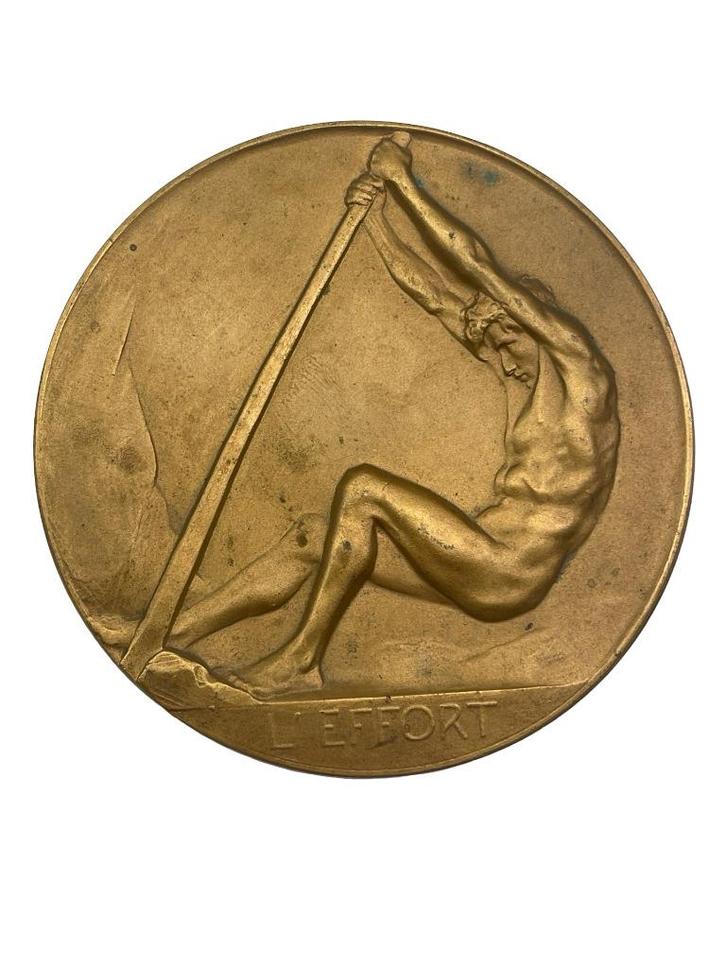 Bronzen medaille L Effort — Fonson — 1950 - 1951, Postzegels en Munten, Penningen en Medailles, Brons, Ophalen of Verzenden