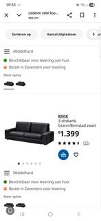 lederen zetel & poef, Huis en Inrichting, Ophalen