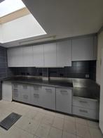 Keukenkasten met inox blad, Huis en Inrichting, Keuken | Complete keukens, Ophalen, Staal of Inox, Enkelwandige keuken, Zo goed als nieuw
