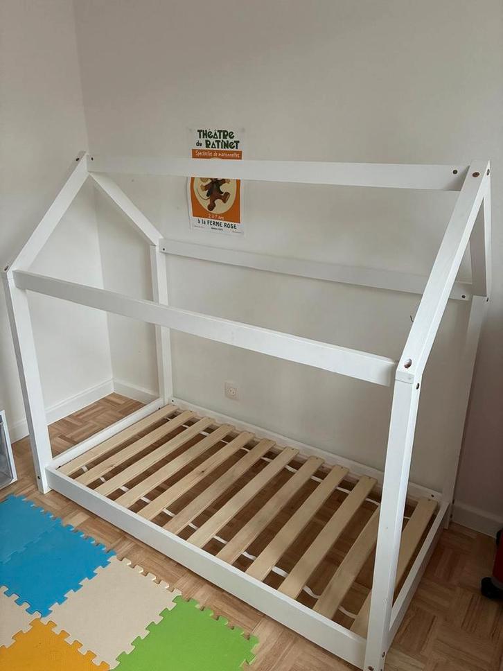 Lit tipi Montessori enfant, Kinderen en Baby's, Kinderkamer | Bedden, Gebruikt, Minder dan 140 cm, Minder dan 70 cm, Matras, Ophalen