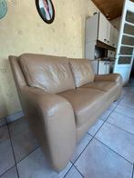 Beige lederen zetel, Huis en Inrichting, Ophalen, Klassiek, 150 tot 200 cm, Tweepersoons