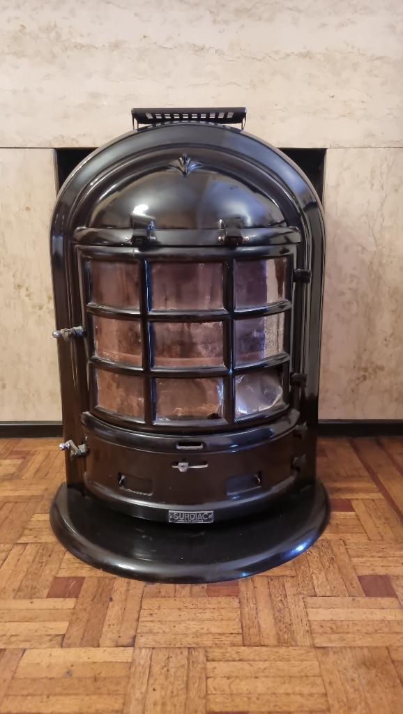 Poêle à charbon en fonte émaillée noire Surdiac, Autres carburants, Poêle à charbon, Enlèvement, Utilisé