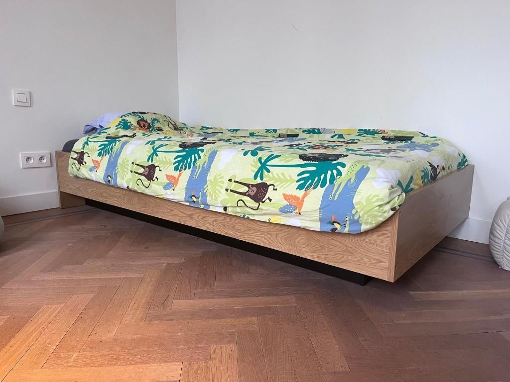 2 bedden van 90x200 met opbergruimte — als nieuw — DRINGEND, Huis en Inrichting, Slaapkamer | Bedden, Nieuw, Eenpersoons, 90 cm