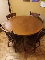 Complete Landelijke Eethoek: Massief Eiken Ronde Tafel + 6 S, Antiek en Kunst, Ophalen