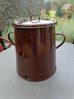 Oude geëmailleerde ijzeren voorraadpot. Hoogte: 29 cm., Ophalen of Verzenden