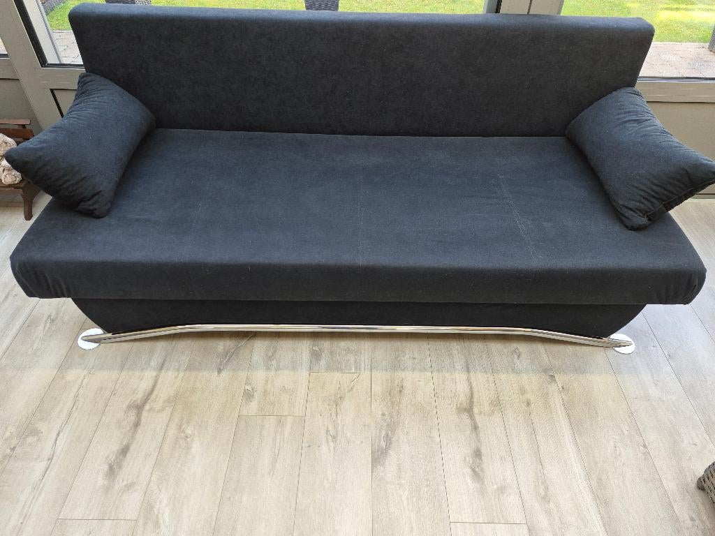 zetelbed, Huis en Inrichting, Slaapkamer | Slaapbanken, Ophalen, Gebruikt, Zwart, 140 cm