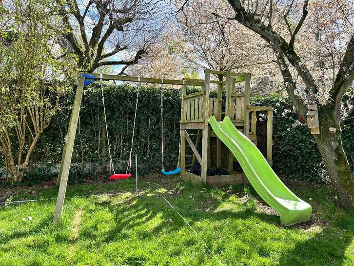 Speeltuig (te demonteren), Kinderen en Baby's, Speelgoed | Buiten | Speeltoestellen, Gebruikt, Glijbaan, Klimwand, Schommel, Zandbak