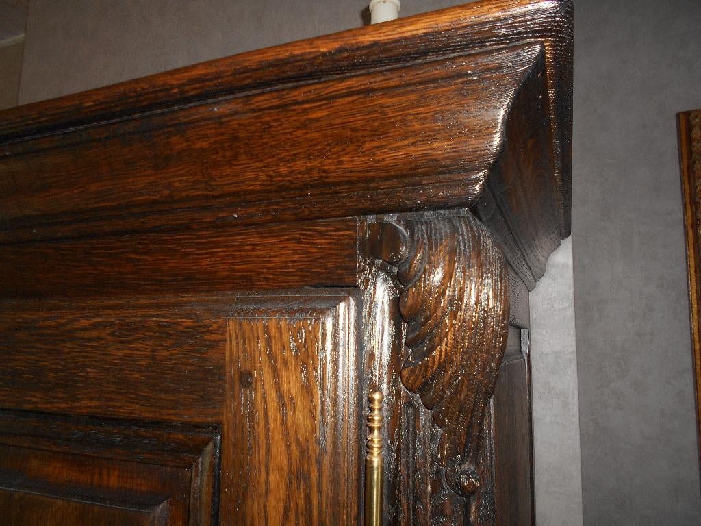 MASSIEF EIKEN KAST, Huis en Inrichting, Kasten | Dressoirs, Gebruikt, Met deur(en), Met klep(pen), Met plank(en), Eikenhout, Ophalen