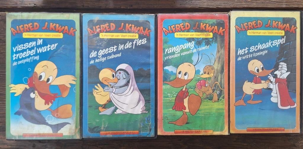 Alfred j. Kwak 4 VHS stuks, Ophalen of Verzenden