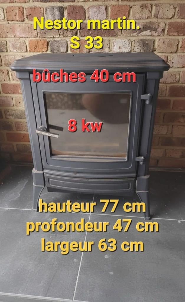 Pooele bois nestor Martin 8 kw, Maison & Meubles, Enlèvement, Utilisé, Bois, Autoportant