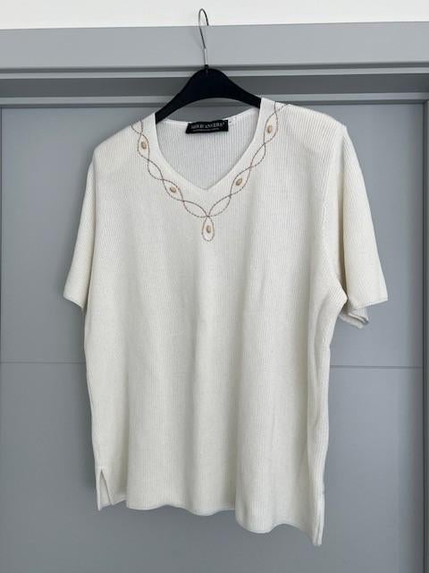 Pull korte mouw ( cremekleurig ) maat 50, Mer D' Anvers, Ophalen of Verzenden, Zo goed als nieuw, Trui of Vest
