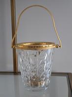 RARE:seau à glace Val Saint Lambert-Cristal signé & or fin, Enlèvement