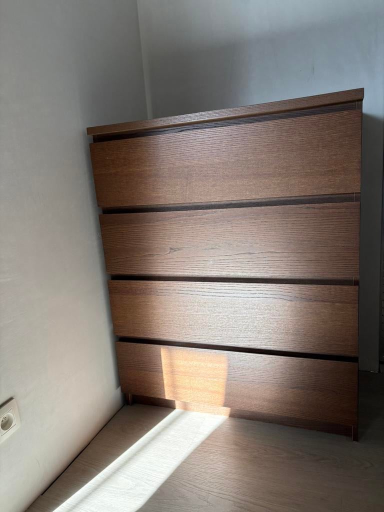Ikea malm ladekast kastanje bruin, Huis en Inrichting, Kasten | Ladekasten, Ophalen, 50 tot 100 cm, Zo goed als nieuw, 3 of 4 laden
