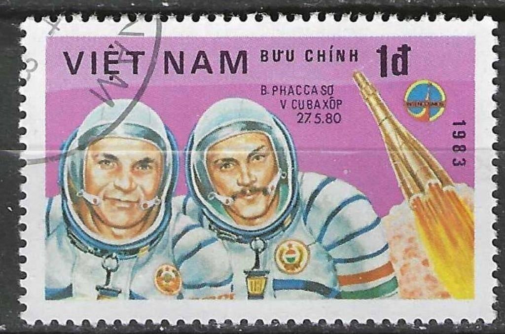 Vietnam 1983 - Yvert 415 - Dag van de ruimtevaart (ST), Verzenden, Gestempeld