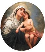 Constant Pr. Hoste (1873–1917) De Meditatieve Maagd en kind, Antiek en Kunst, Ophalen