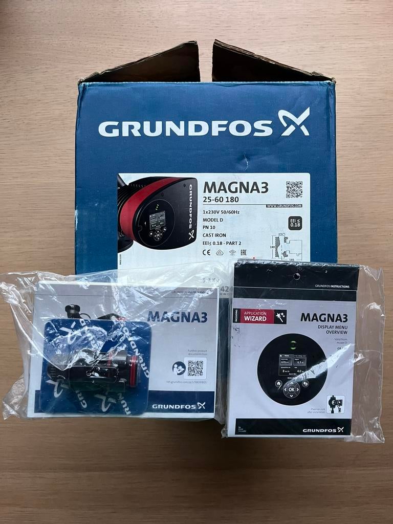 Nieuw Grundfos Circulatiepomp - Magna3 25-60 180 PN10, Tuin en Terras, Waterpompen, Nieuw, Elektrisch, Overige typen, Ophalen