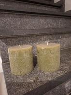 Bolsius 2 kaarsen olijfgroen, Enlèvement ou Envoi, Neuf, Vert, Bougie