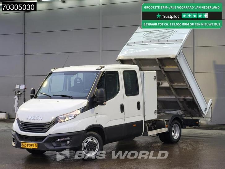 Iveco Daily 35C14 Dubbel Cabine Kipper met Kist Dubbellucht, Auto's, Bestelwagens en Lichte vracht, Bedrijf, Te koop, Airconditioning