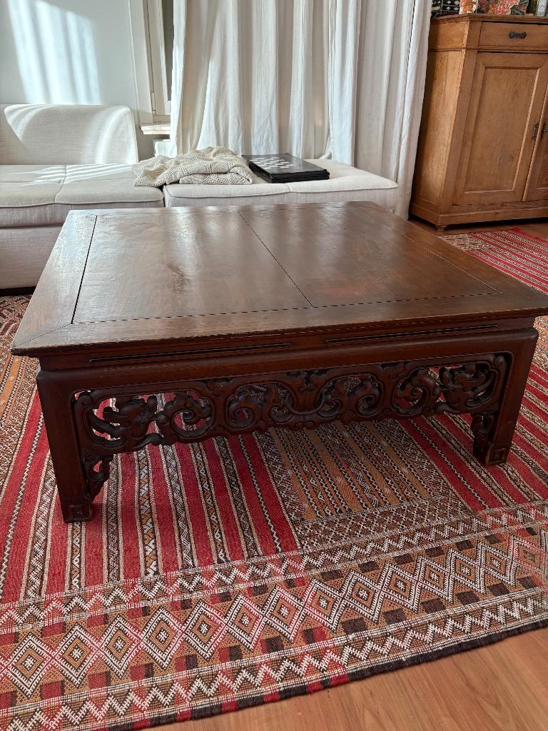 Table basse chinoise vintage, Maison & Meubles, Moins de 50 cm, Carré, 100 à 150 cm, Enlèvement