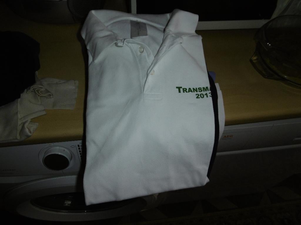 kledij heren polo wit transmaroc2013 "b&c collectie, safran, Kleding | Heren, Polo's, Zo goed als nieuw, Maat 52/54 (L), Wit, Ophalen of Verzenden