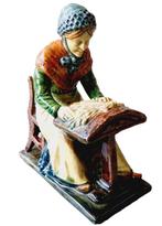 Vlaams aardewerken spinster., Ophalen of Verzenden