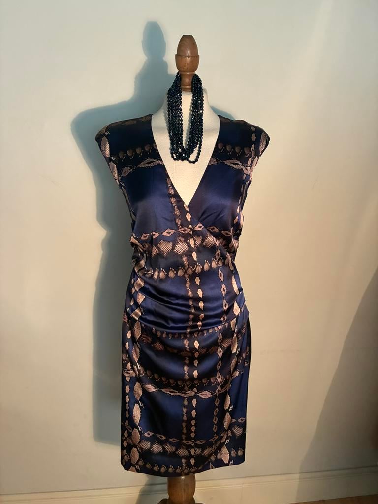 MARCCAIN DRESS DARK BLUE, Kleding | Dames, Maat 38/40 (M), Zo goed als nieuw, Knielengte, Marccain