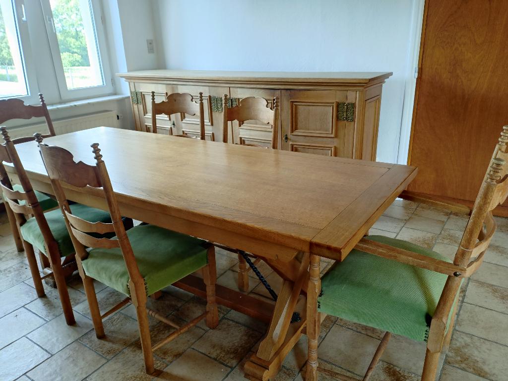 Salle à manger en chêne, Enlèvement, Comme neuf, Classique, 4 à 6 chaises
