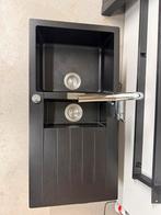 Dubbele spoelbak Schock + kraan Grohe, Ophalen, Gebruikt