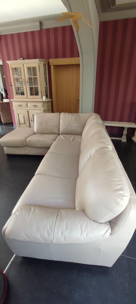 Lederen hoeksalon, Ophalen, 300 cm of meer, Leer, Zo goed als nieuw