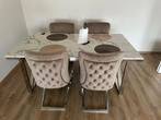 Complete eethoek met mooie eetstoelen en salon tafel, Ophalen, Zo goed als nieuw