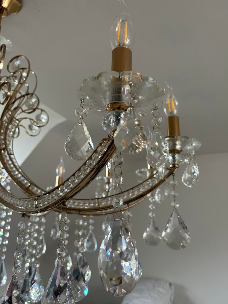 Prachtige GROTE kristallen luster. Als nieuw !!!, Ophalen, Zo goed als nieuw