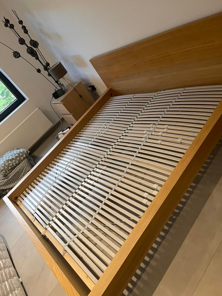 Bed 180x200, Comme neuf, Brun, Enlèvement, 180 cm