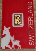 Lingot 1gr or Switzerland biche et fan, Timbres & Monnaies, Enlèvement ou Envoi, Or