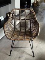 Vintage Rotan kuipstoel met metalen poten, Ophalen, Zo goed als nieuw, Metaal, Eén